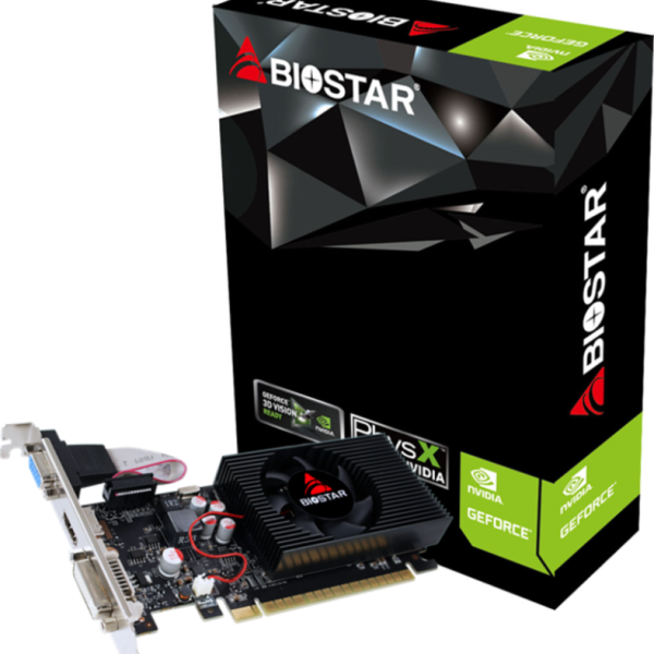 Видео карта BIOSTAR GeForce GT730, 2GB, GDDR3, 128 bit, DVI-I, D-Sub, HDMI